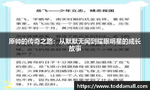 原帅的传奇之路：从默默无闻到耀眼明星的成长故事